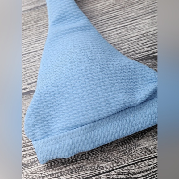 Low waisted padded scoop bikini set, light blue, M/6 - Picture 8 of 8